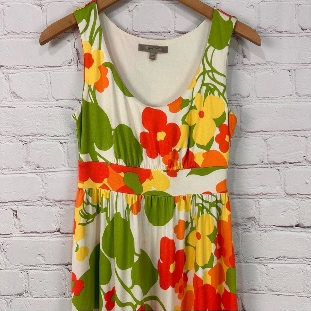 Tommy Bahama women’s dress sleeveless colorful bold floral stretchy orange green - Picture 8 of 9